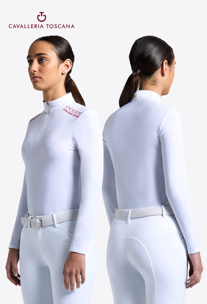 Cavalleria Toscana -Girl's Long Sleeve Show Shirt Hearts