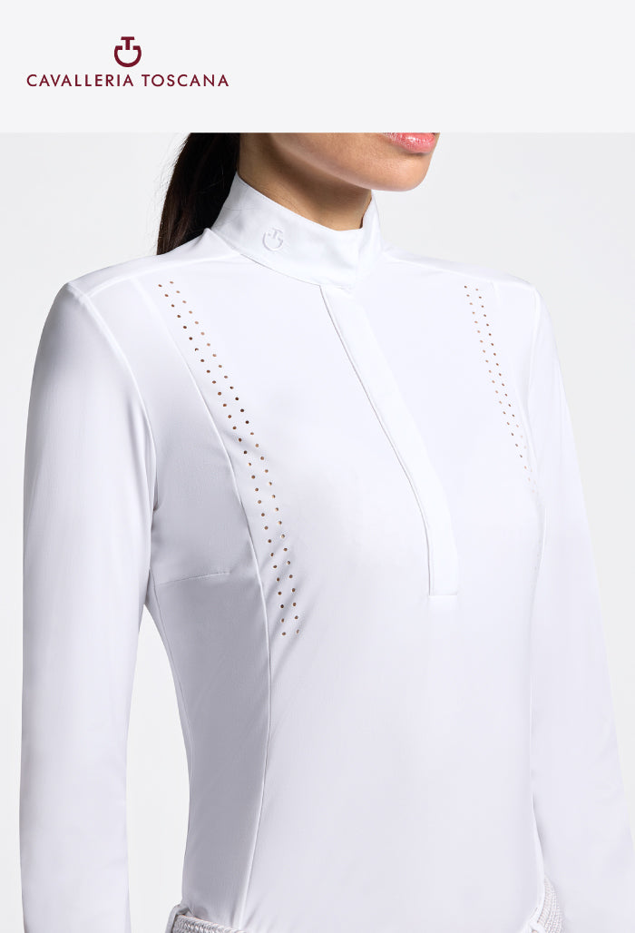 Cavalleria Toscana - Women's Long Sleeve Competition Shirt with Laser-Cut Inserts