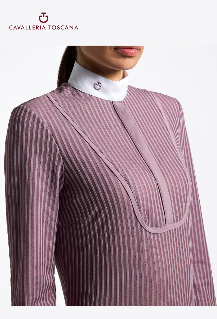 Cavalleria Toscana - Women’s Long Sleeve Competition Shirt with Striped Pattern