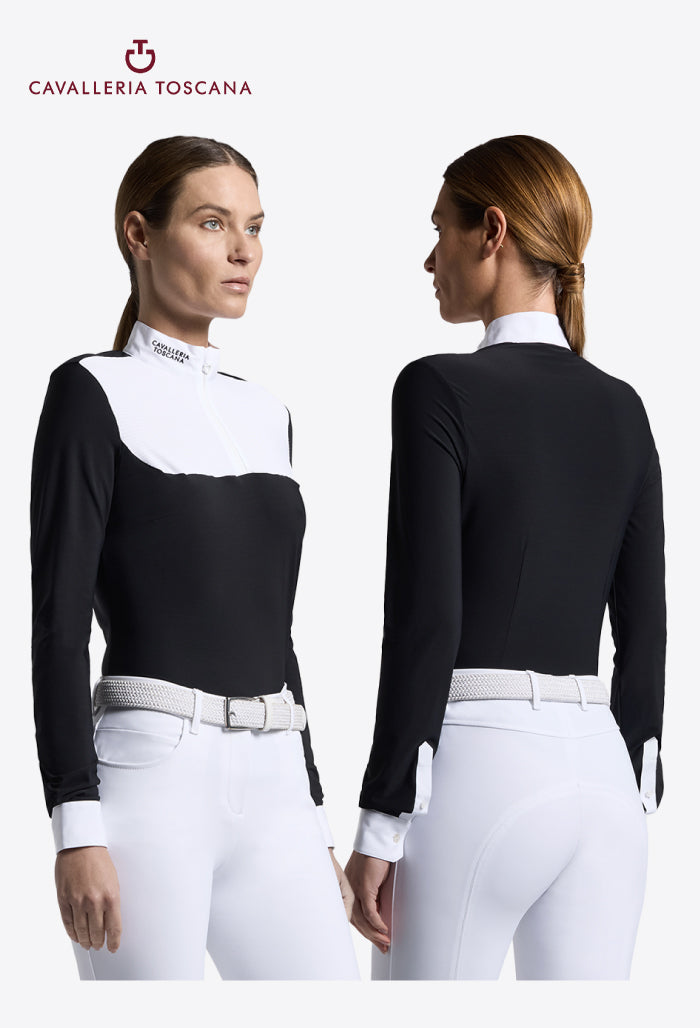Cavalleria Toscana – Damen-Wettkampfshirt aus warmem Jersey
