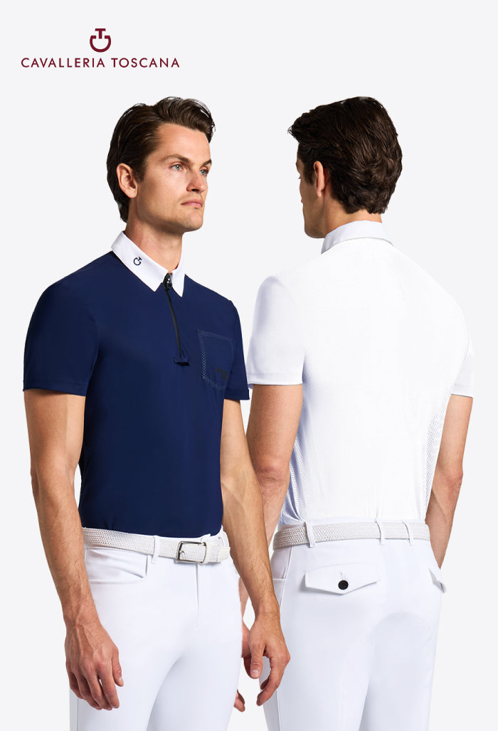 Cavalleria Toscana - Men's Competition Shirt with Perforated Pocket
