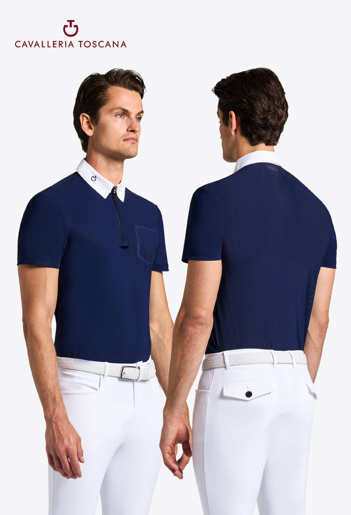 Cavalleria Toscana - Men's Competition Shirt with Perforated Pocket