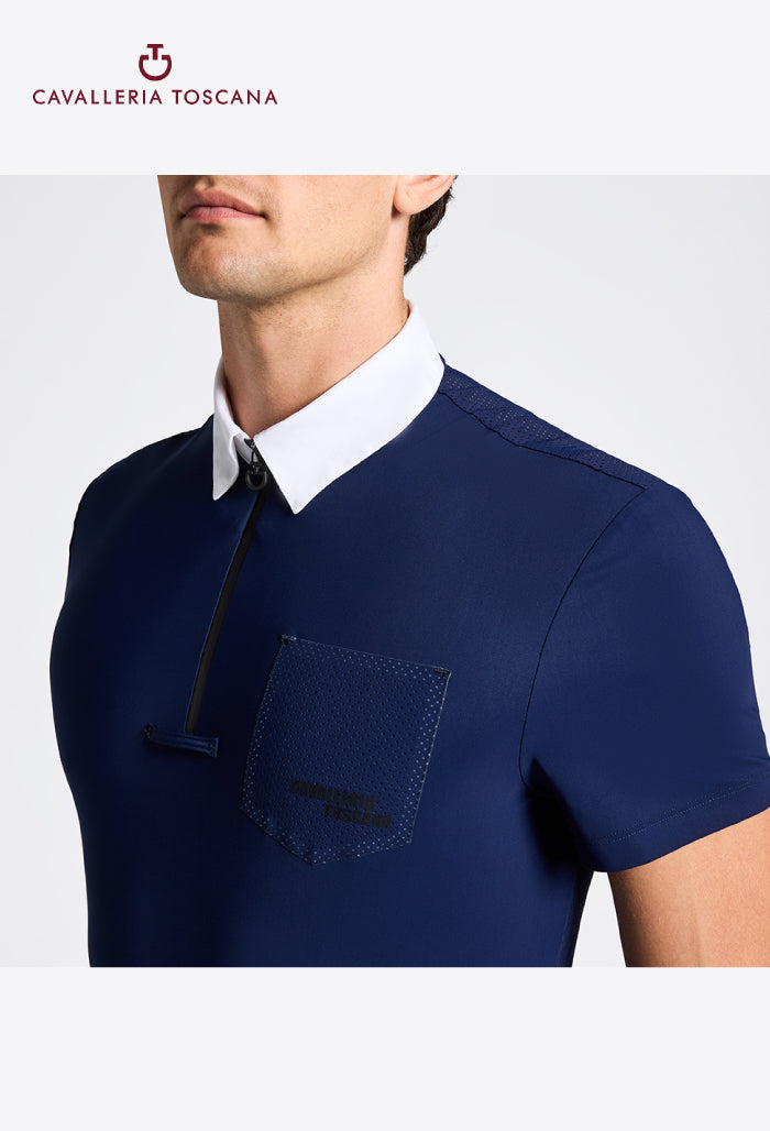 Cavalleria Toscana - Men's Competition Shirt with Perforated Pocket