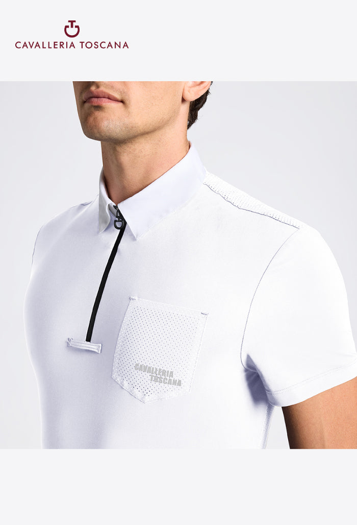 Cavalleria Toscana - Men's Competition Shirt with Perforated Pocket
