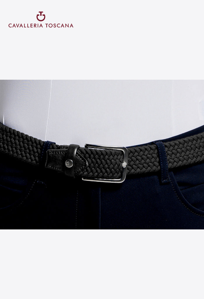 Cavalleria Toscana - CT Men's Leather and Wool Elastic Belt