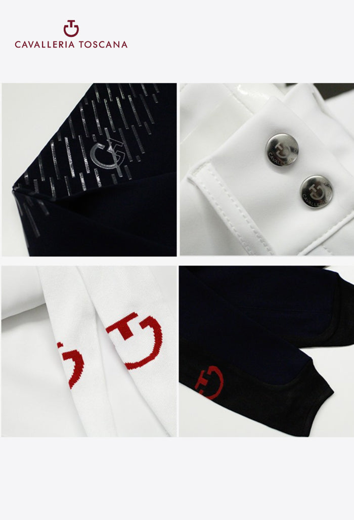 Cavalleria Toscana - Women's High Waist Knee Grip Breeches - CT Team Red Stripe