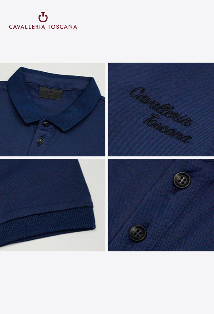 Cavalleria Toscana - Men’s Polo Shirt with Embroidered Script Logo