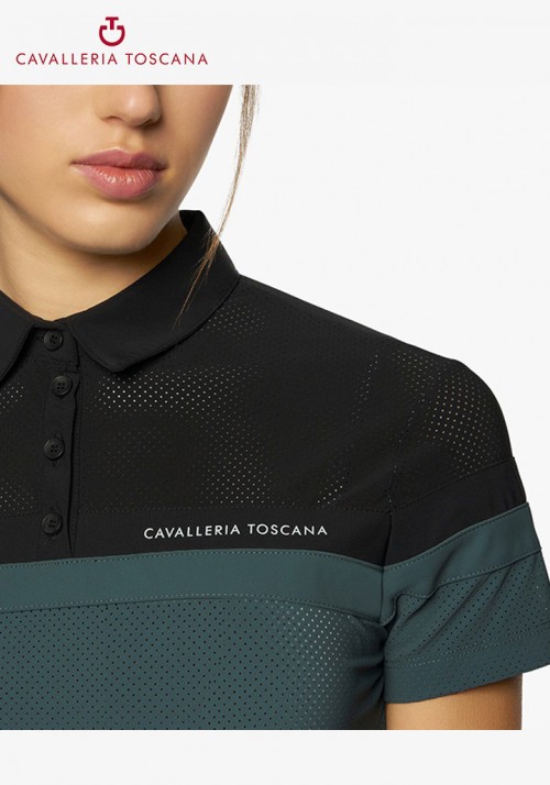 Cavalleria Toscana - WOMEN'S Perforated Jersey S/S  POLO-Shirt