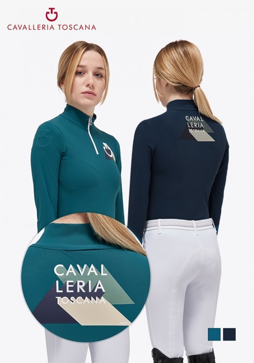 Cavalleria Toscana - CT Perspective L/S Jersey Zip Training Polo