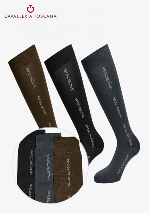 Cavalleria Toscana - Socks with repeating logo in pack of 3 CTs