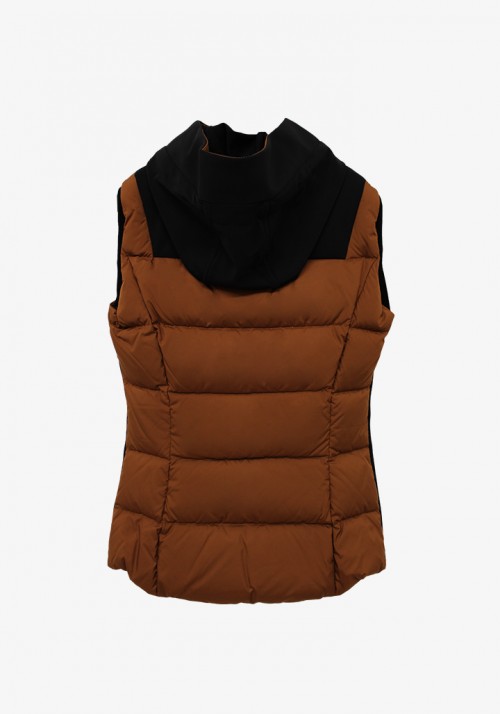 Cavalleria Toscana - Quilted Matte Nylon Hooded Puffer Vest With Jersey Insert