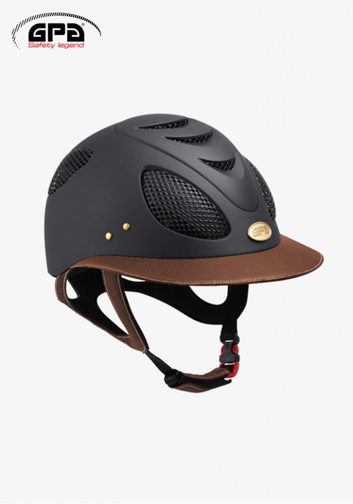 leather riding helmet